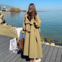 British style coat female long 2022 spring and autumn new Korean version of leisure and loose little senior coat coat