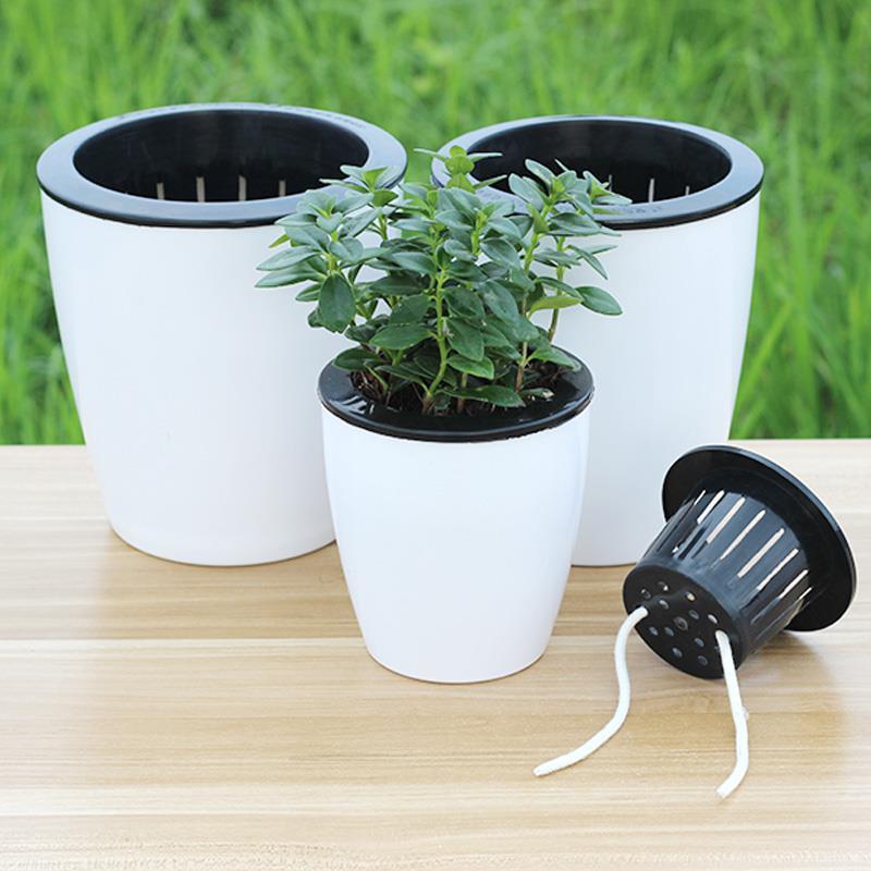 Big lazy water automatic suction flowerpot clearance plastic flower POTS imitation ceramic resin bracketplant basin of other Chinese rose