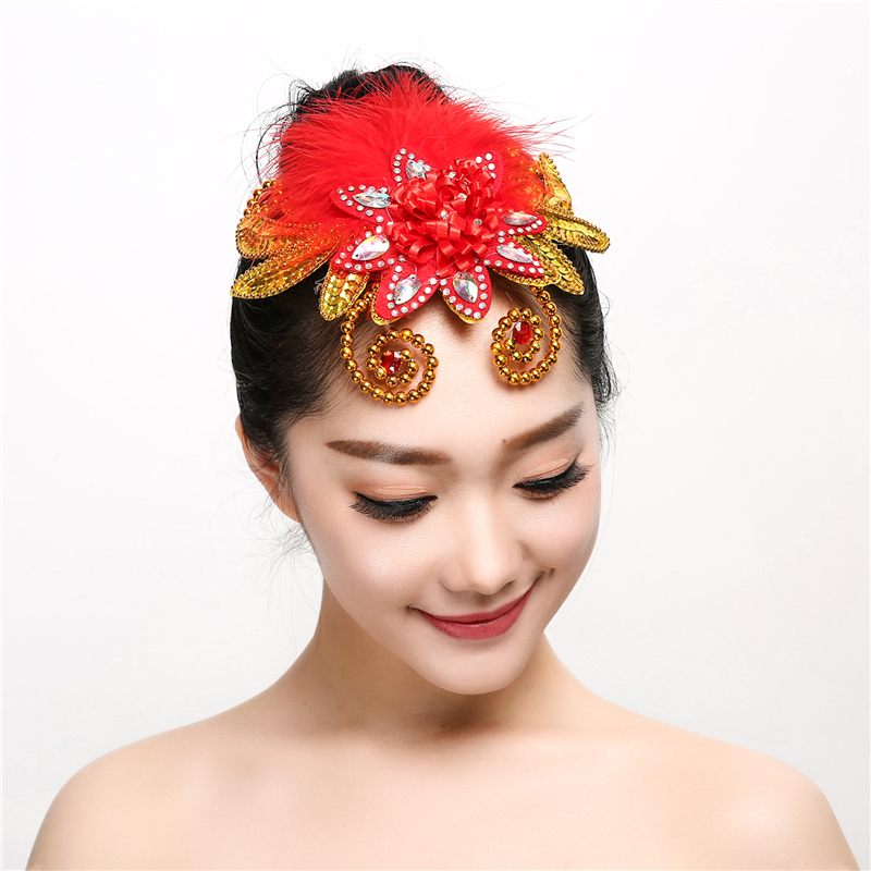 Plum Flower Stage Performance Headdress Square Yangko Dance Modern Dance National Classical Dance Performance Headdress Brilliant Flower Girl