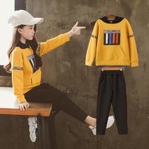 Two sets of 2021 new Korean version of the 2021 yang-yang-yang-yang children's leisure sports suit for girls in autumn