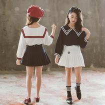 Girls Academy Wind Suit Dress 2023 New Korean Version Foreign Air Children Princess Dresses Spring Autumn CUHK Child Two Sets Tide