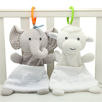 Baby soft pacifier towel with hanging loop hanging bed with sleeping doll elephant 01 - 2 year old baby toy