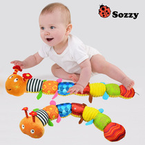 Baby rocking bell appeasing doll with music BB instrumental color multi-touch sensual long caterpillar 01-year-old baby puzzle toy