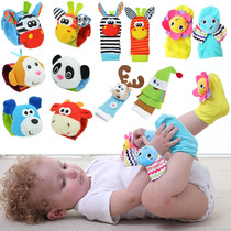 Newborn baby cute flowers Animals Wrist Watchband Hand Rocking Bell Socks Newborn Baby Puzzle Early Toys