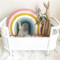 Nordic Ins Wind Children Sweet Rainbow Hugging Pillow Soft Leaning Pillow Baby Toy Home Crib Decoration Pendulum