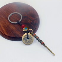 Tibetan specialities pure copper pendant digging ear spoons bronze Money hanging pendant Moto car key buckle hanging ornament accessories for men and women