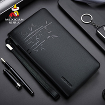 Scarecrow Clutch Men's 2022 New Men's Handbag Business Casual Zip Wallet Fashion Soft Leather Long Fashion