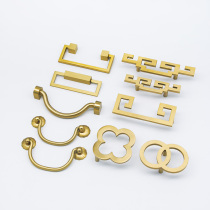 Chinese style handle brass cabinet door wardrobe New Chinese pure bronze imitation ancient light lavish handle cabinet door cabinet full copper five gold accessories