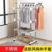 Skirting line heater with wheels Household single-pole simple drying rack Indoor floor hanger drying rack