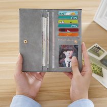 Vertical wallet Chinese style youth two-fold wallet womens long simple folding gift womens medium-long womens