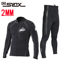 2MM split diving suit mens warm jacket surf quick-drying suit womens long sleeve trousers 3 snorkeling professional winter swimming