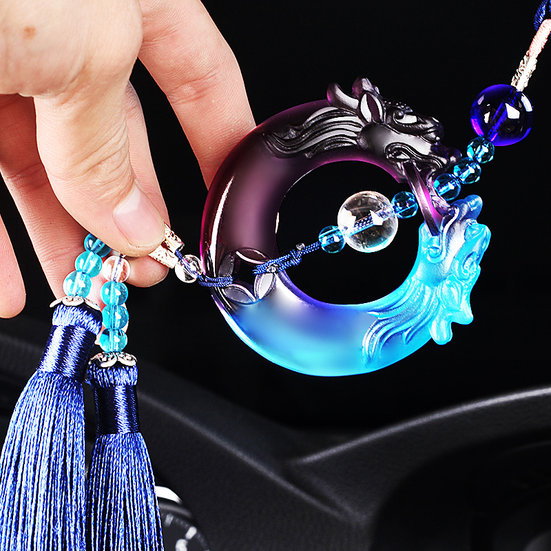 Glazed car pendant Pau Ping An on-board upscale adornment pendant accessories for men and women hanging in the car creative hanging decoration-Taobao