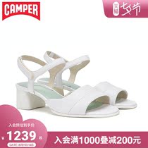 Camper watch womens shoes Katie simple solid sandals Summer new one-line belt mid-heel sandals