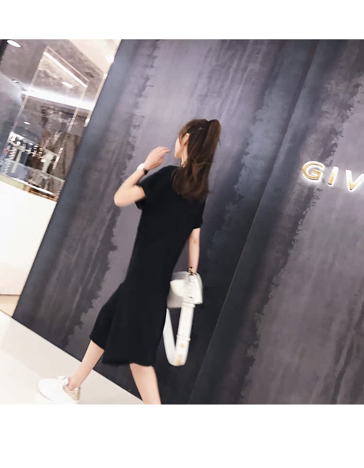 loewe花卉人像襯衫 SASA小姐 定制 人像印花短袖圓領拼接長裙 街頭連衣裙子 loewe花卉