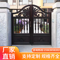 Professional custom luxury aluminum art gate courtyard door villa door garden door European style door opposite door double door
