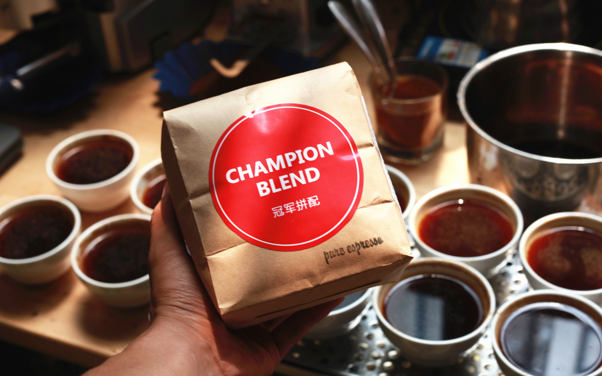 pure意大利进口champion拼配454g浓缩阿拉比卡咖啡豆可现磨粉卡布