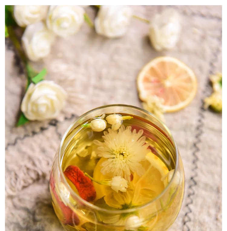 天然除痘斑柠檬荷叶茶润肠消食