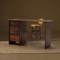 Nordic solid wood bar table Japanese walnut home restaurant kitchen partition cabinet living room against wall storage porch cabinet
