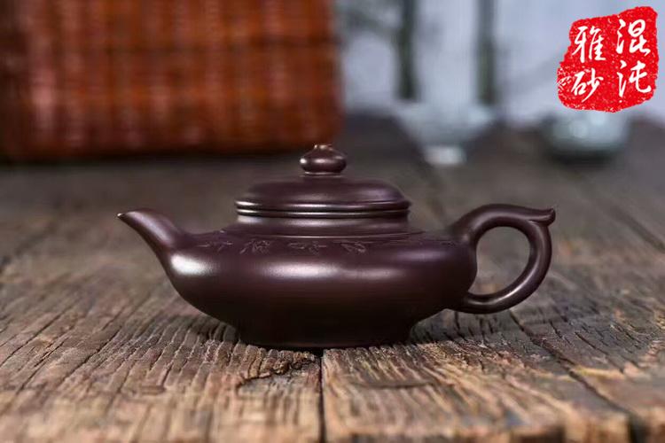 丁山紫砂科技紫砂壶独有泥料稀有泥料首发原矿纯手工扁笑樱紫砂壶_7折