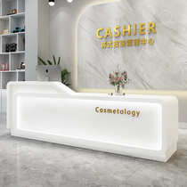 Simple modern beauty salon cashier bar commercial company front desk hairdressing shop training agency reception desk customization