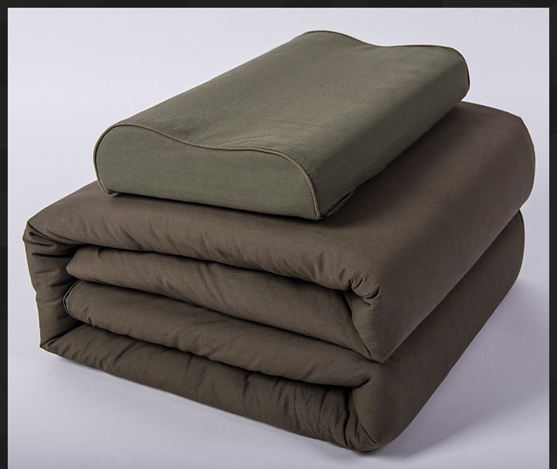 棉花被橄榄色劳保军被军绿色被子豆腐块内务劳保被宿舍单人军训