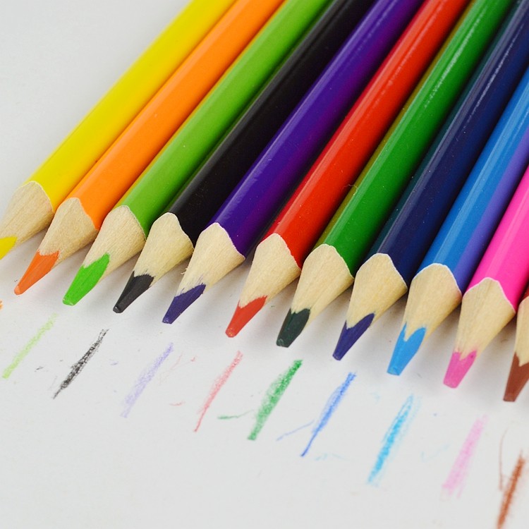 彩色铅笔水溶性彩笔儿童手绘12色油性彩铅24色画画笔套装美术专业