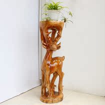 Natural log root carving frame Natural tree root balcony bonsai frame camphor solid wood flower frame wood ornaments H1013