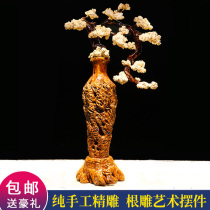 Plum decoration Floor-to-ceiling living room TV cabinet Creative home Zen decoration crafts Housewarming simulation decoration craftsman