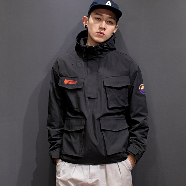 American overalls men's hooded trend baseball uniform spring and autumn models men's bomber jacket tide brand spring American overalls men's hooded trend baseball uniform spring and autumn models men's bomber jacket tide brand spring