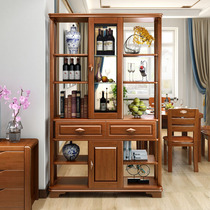 Modern Chinese solid wood room cabinet Double-sided Living Room Dining Room Entrance entrance Xuanguan Partition Screen Decorative Cabinet Shelve