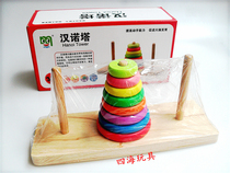 Intelligence Hanoi Tower Large Hanoi Tower Rainbow stacked music wooden puzzle stack tower building block desktop toy eight layers