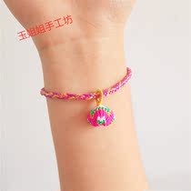 Pure hand-woven childrens baby adult multicolored rope line dumpling bracelet cs line eight-strand auspicious four-sided Buddha hand rope