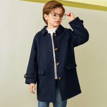 Boys wool jacket children what about the great clothes autumn and winter 2021 new foreign air thickened Korean version of the Inron Nagas