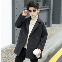 Boys woolen jacket 2021 new ocean gas in the middle of a child The big suit thickens CUHK childrens winter clothing