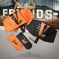 VLONE tide brand umbrella Male ins wind automatic umbrella Female sunny and rainy dual-use student sunshade s sunscreen and UV protection