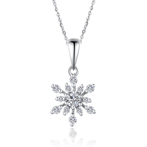 18K gold diamond necklace female snowflake pendant platinum diamond group pendant choker give girlfriend birthday gift