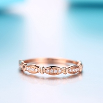18K rose gold diamond stone row ring female gold diamond ring guard with ring diamond ring marriage proposal diamond ring female tail ring