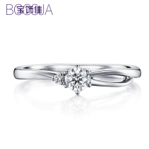 White for the enumeration of Coagulase-18K gold diamond ring diamond ring Women 1 karat romantic wedding ring claw inlay simple and elegant