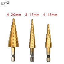 Factory direct sales small 3 hexagonal shank stepped drill 3-piece set 3-124-204-12 Pagoda drill Inch stepped drill