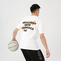 UZIS inspired short sleeve summer cotton men and women couples round neck solid color T-shirt trend loose print basketball body shirt