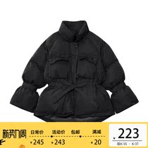 Designer Plus cotton clothes womens 2021 new cute drawstring waist trumpet sleeve bread clothes medium and long style