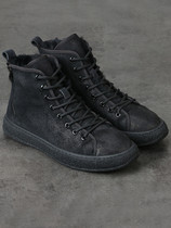 Serie Leather High Help Shoes Autumn Winter Trend Men Casual Shoes Little with Vavet Warm Fur One Snow Boot Shoes