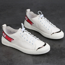 Boy-tide shoes Leather breathable trend small white shoes men and Korean version of mens plate shoes European and American trend leather shoes