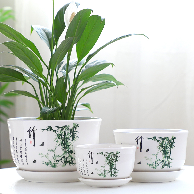 Flowerpot ceramic large Chinese wind special offer a clearance take tray was more creative money plant contracted individuality bracketplant, the Flowerpot