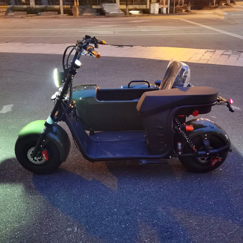 三轮侧边哈雷电动车船型哈雷坐厢式电瓶车个性车斗侉子倒挡抖音款