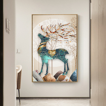 Cross stitch 2021 New thread embroidery living room Rich deer full embroidery porch vertical embroidery hand embroidered small pieces