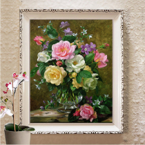 Printed cross embroidered 2021 new living room line embroidered minimalist modern small pieces floral peony flower-shaped vase