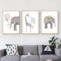 Printed cross stitch 2021 new living room small simple modern triple painting jixie Fu deer simple novice animal