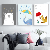 Cross Stitch 2021 New Living Room Line Embroidered Children Room Small Simple Triptych Bedroom Animal Cartoon Cute