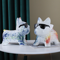 Paper Towel Box Farinfighting Dog Pendulum Pieces Home Living Room Tea Table Folk Smoking Paper Box Furnishing sample board room Joe relocation New residence Gift